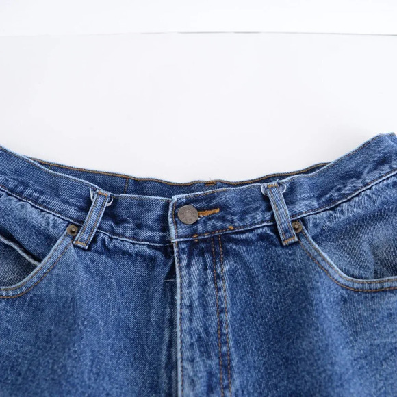 VTG 90S Guide Gear Blue Midwash Plaid Lined Straight Leg 100% Cotton Denim Jeans - Picture 10 of 13